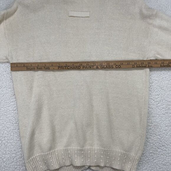 Vintage Gitano Womens M Knit Cardigan Sweater Cream Button Front Grandma - Picture 9 of 10